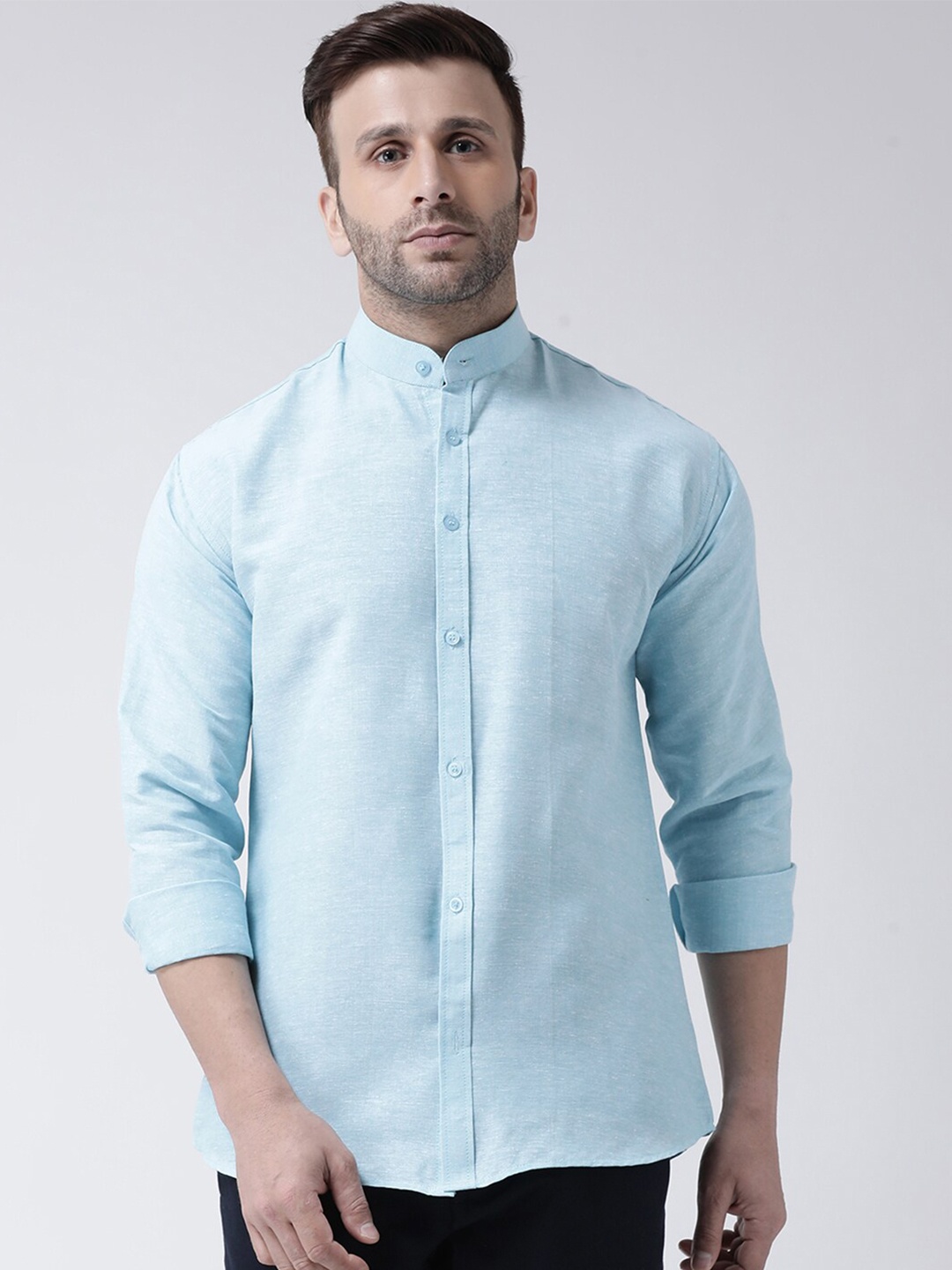 

RIAG Men Blue Solid Casual Shirt