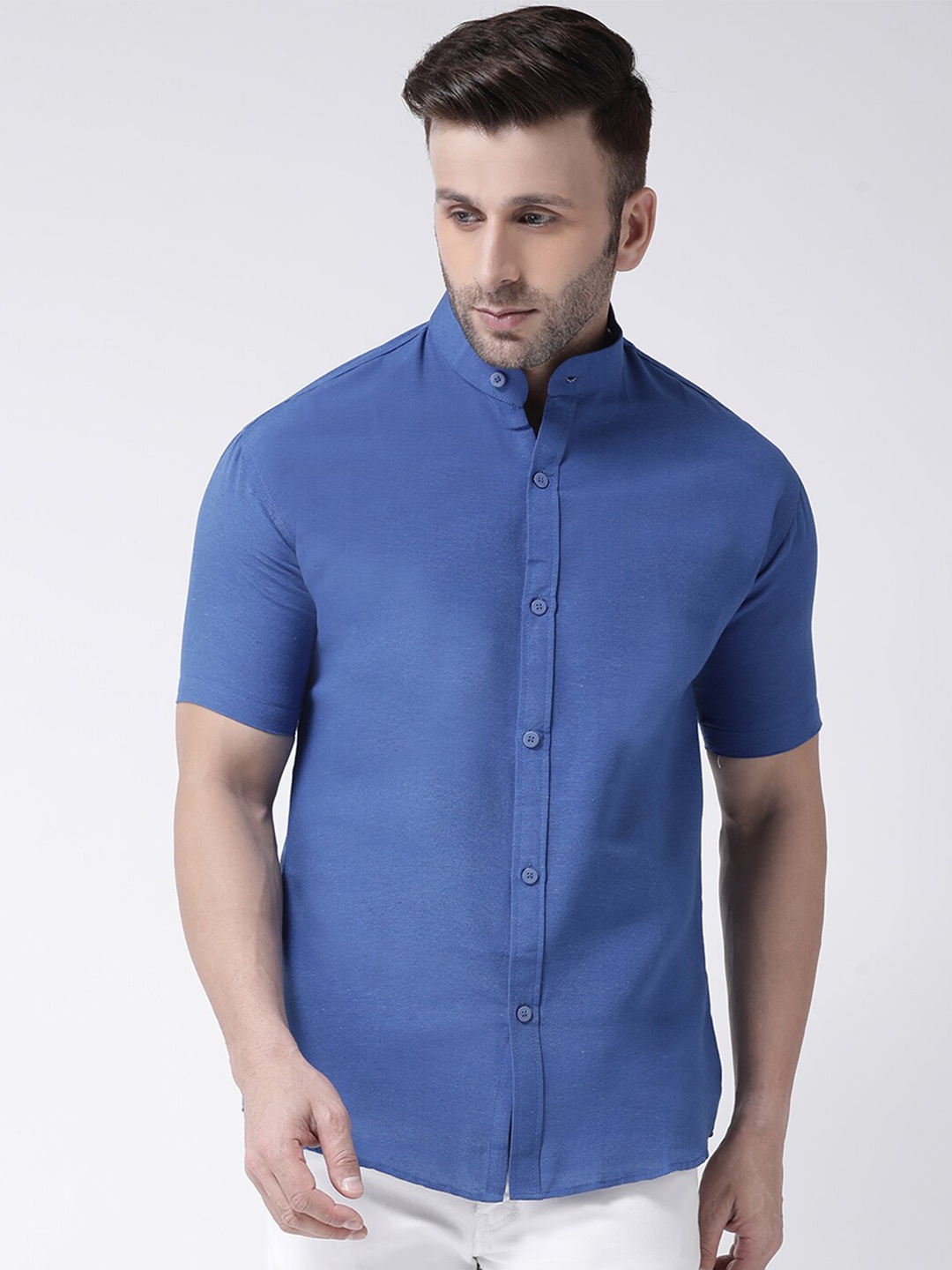 

RIAG Men Blue Solid Casual Shirt