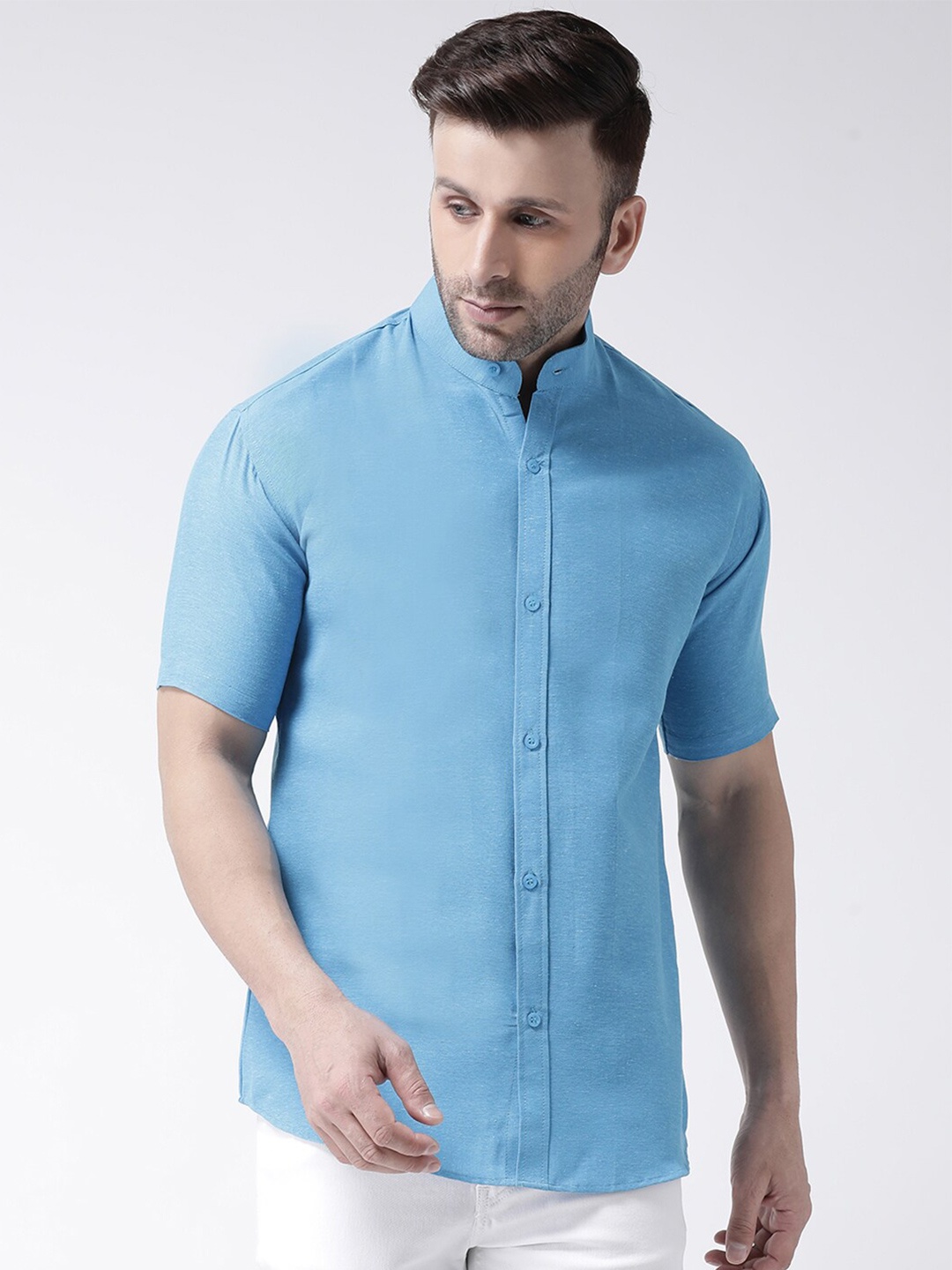 

RIAG Men Blue Solid Casual Shirt