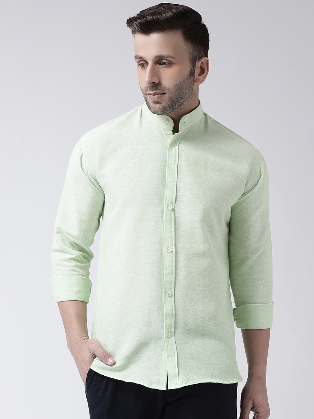 

RIAG Men Green Cotton Casual Shirt