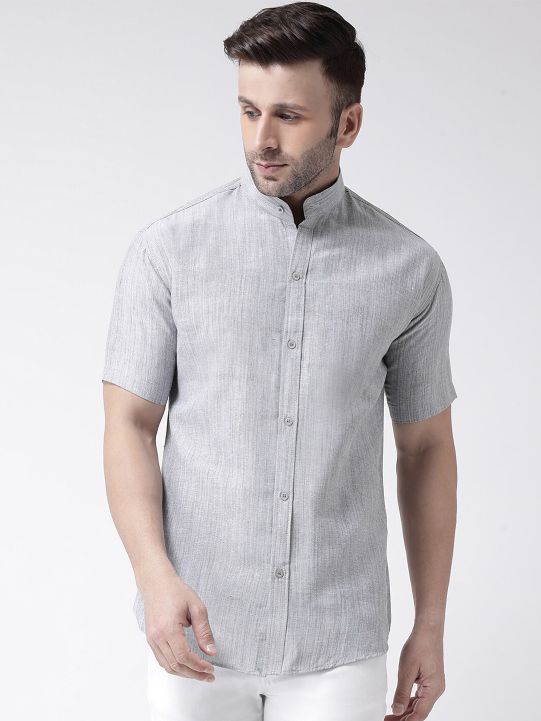 

RIAG Men Grey Textured Casual Shirt