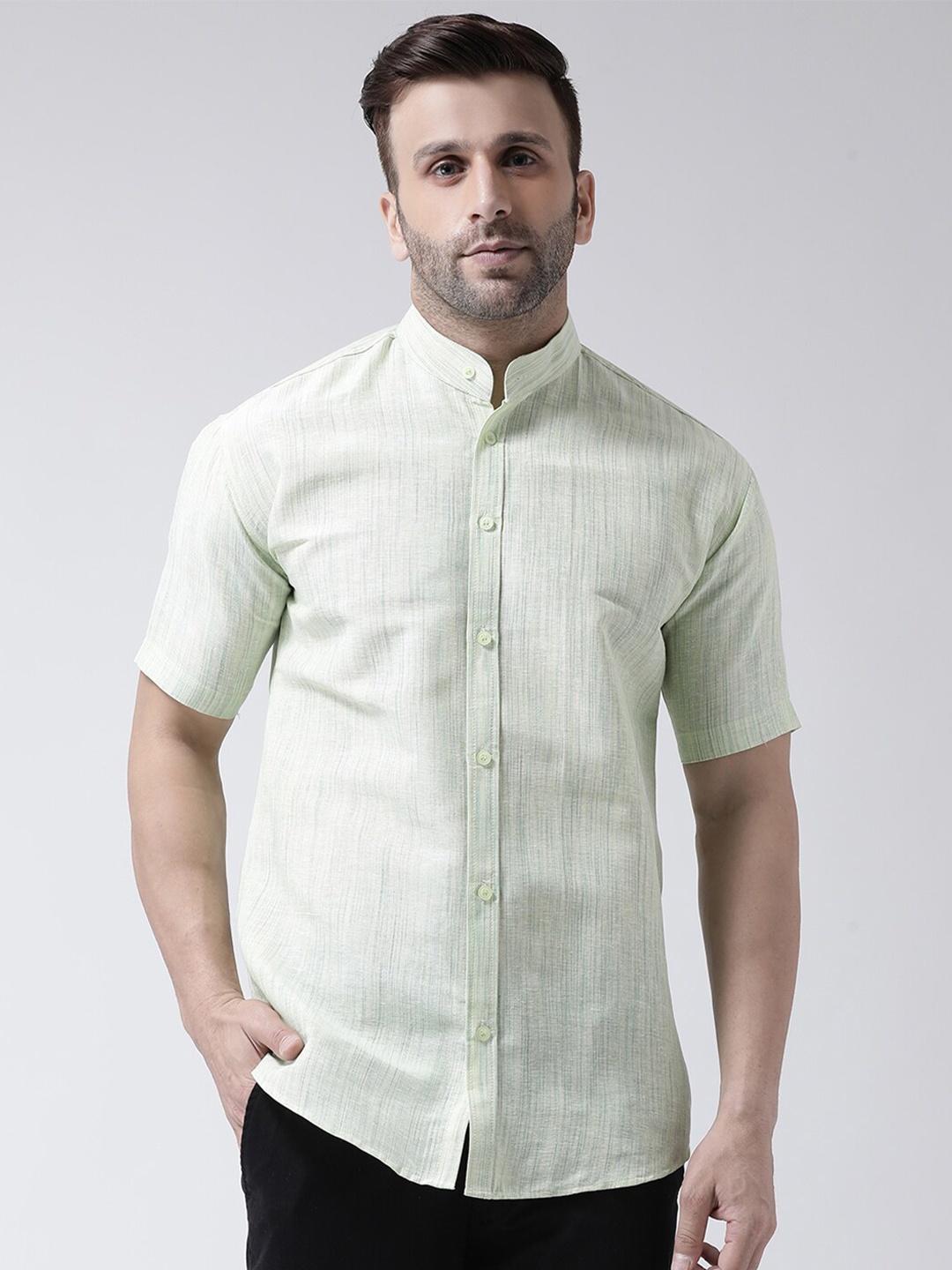 

RIAG Men Green Textured Casual Shirt