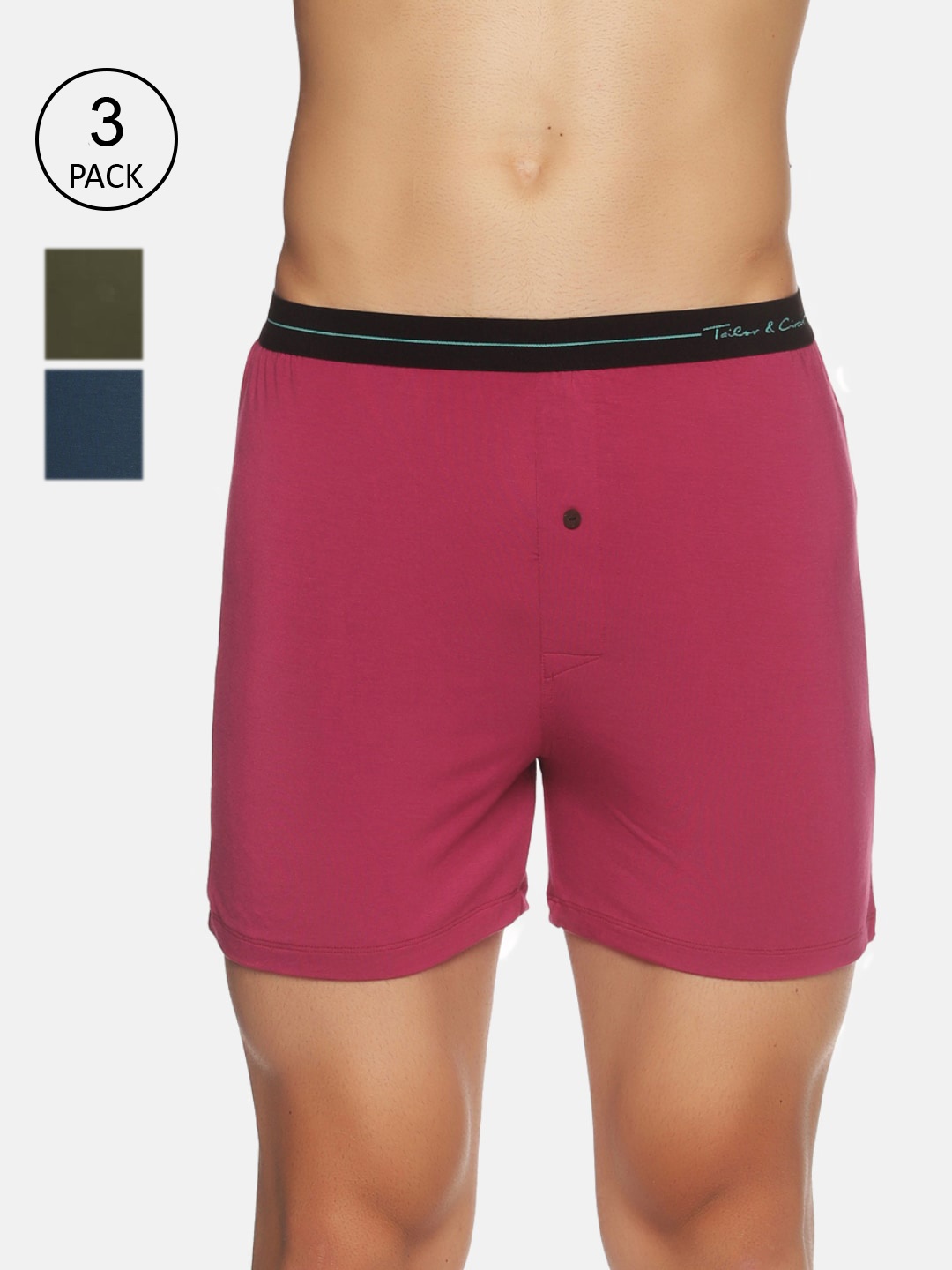 

Tailor & Circus Men Pack Of 3 Pink & Green Anti-Bacterial Boxers BX_3PK_WP_MG_BC