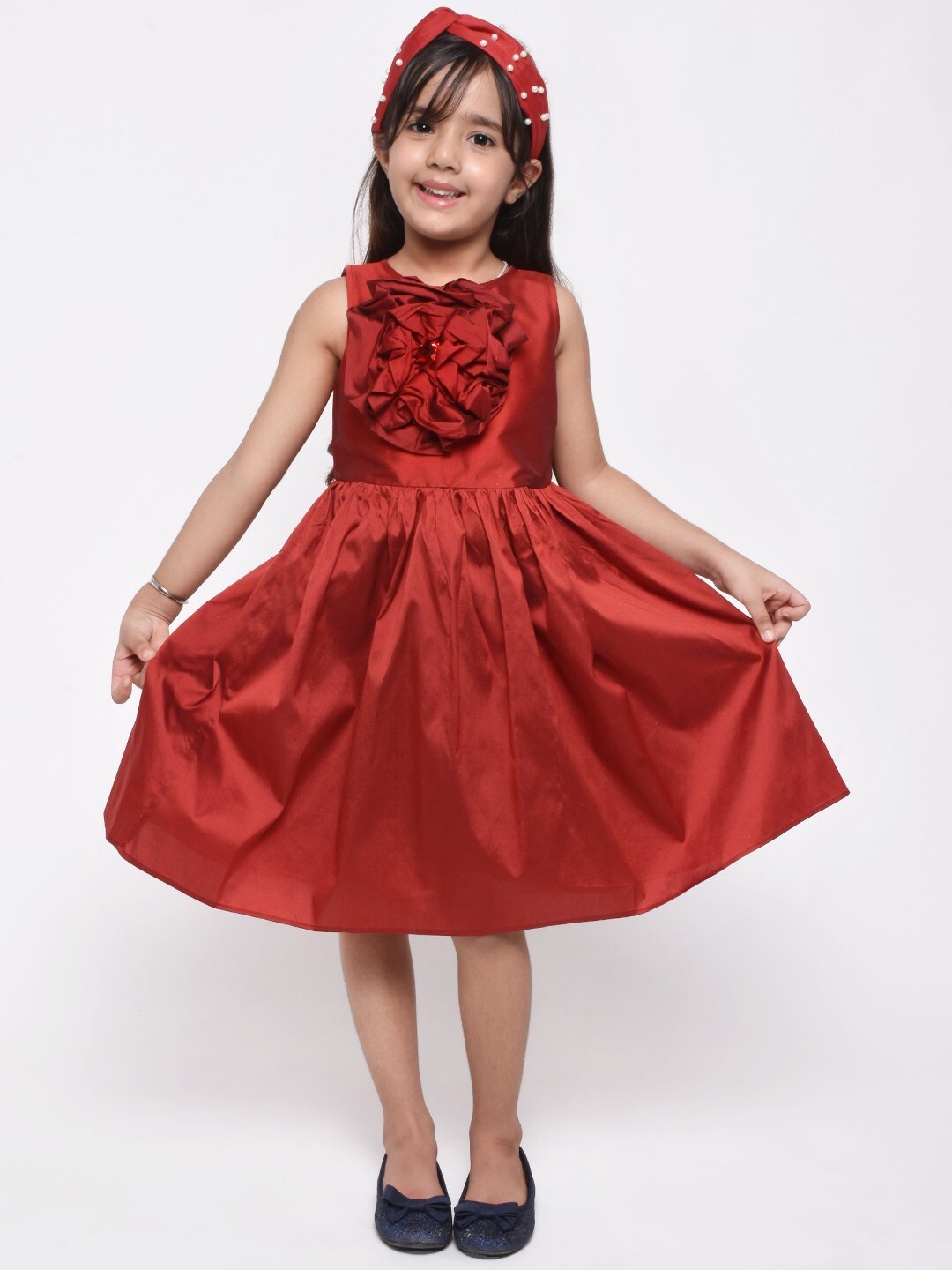 

Jelly Jones Girls Red Silk Dress