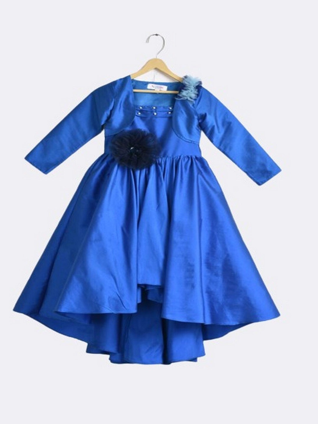 

Jelly Jones Kids Girls Blue Empire Dress With Shrug