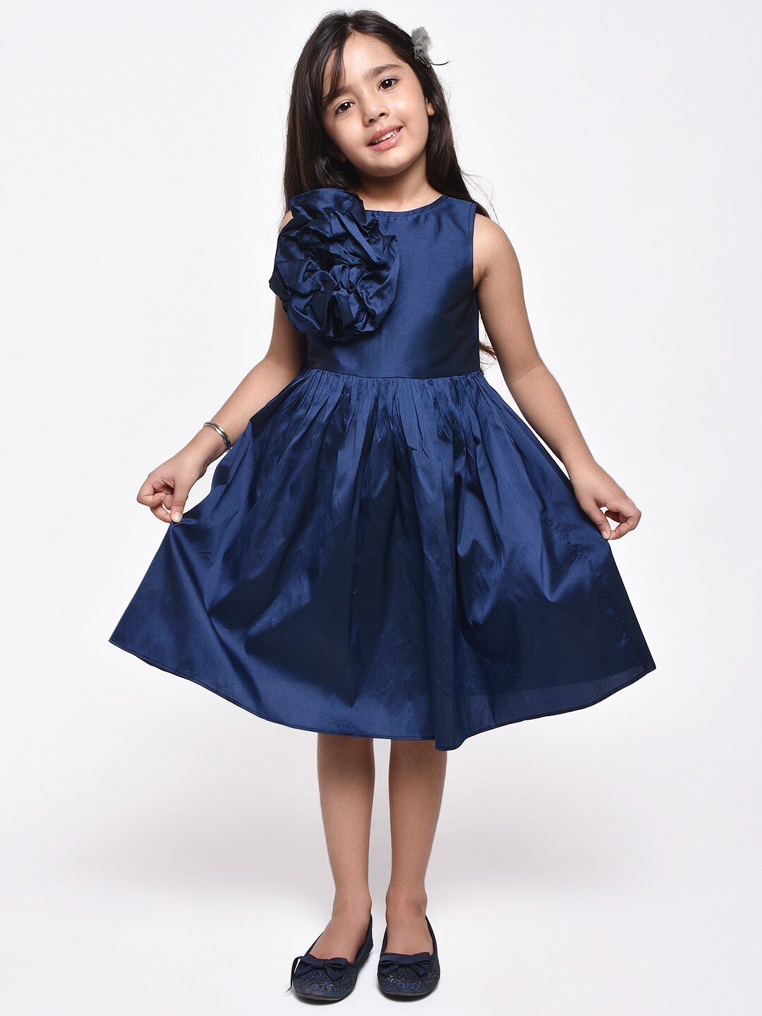 

Jelly Jones Girls Navy Blue Solid Midi Dress