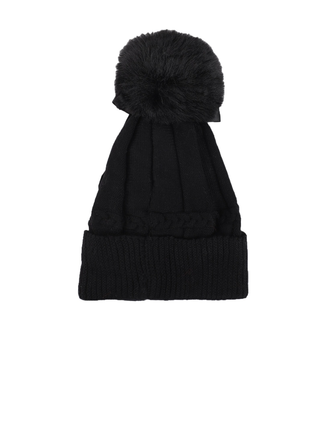 

ELLIS Women Black Acrylic Beanie