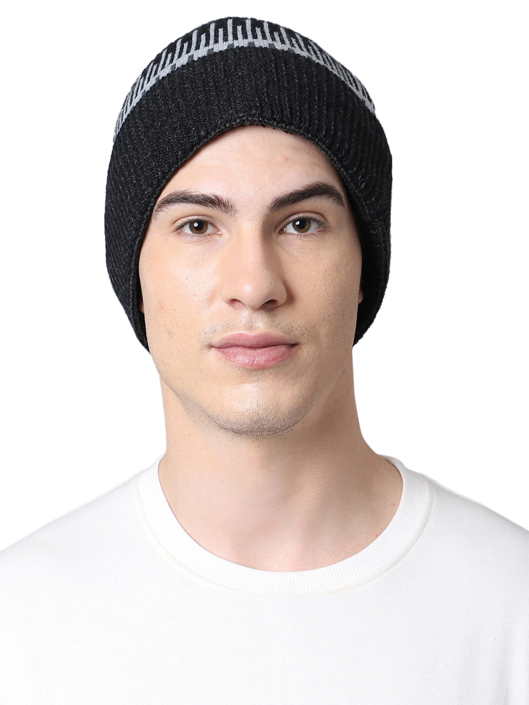 

ELLIS Men Printed Beanie, Black
