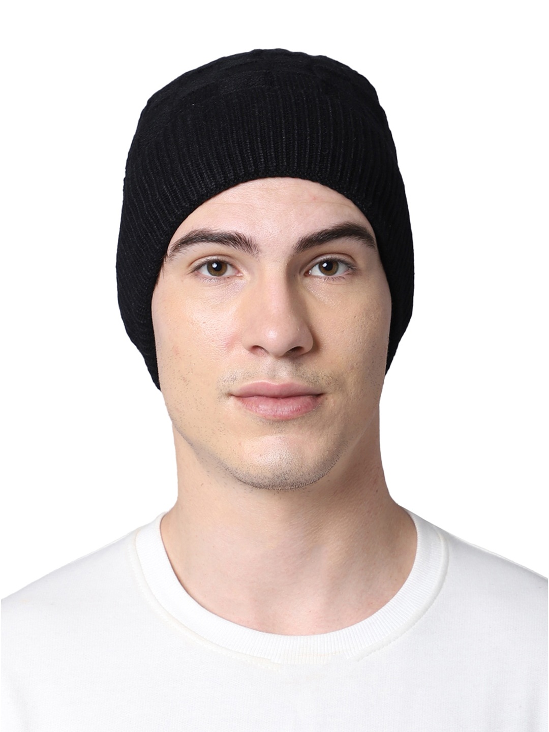 

ELLIS Men Solid Beanie, Black