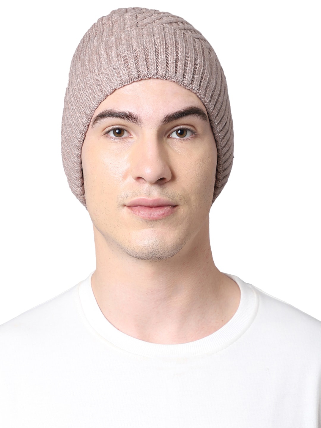 

ELLIS Men Beige Self-Design Beanie