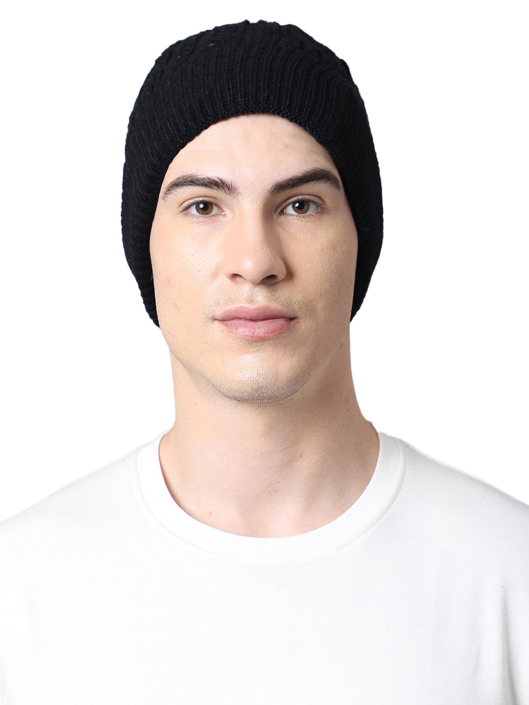 

ELLIS Men Solid Beanie, Black