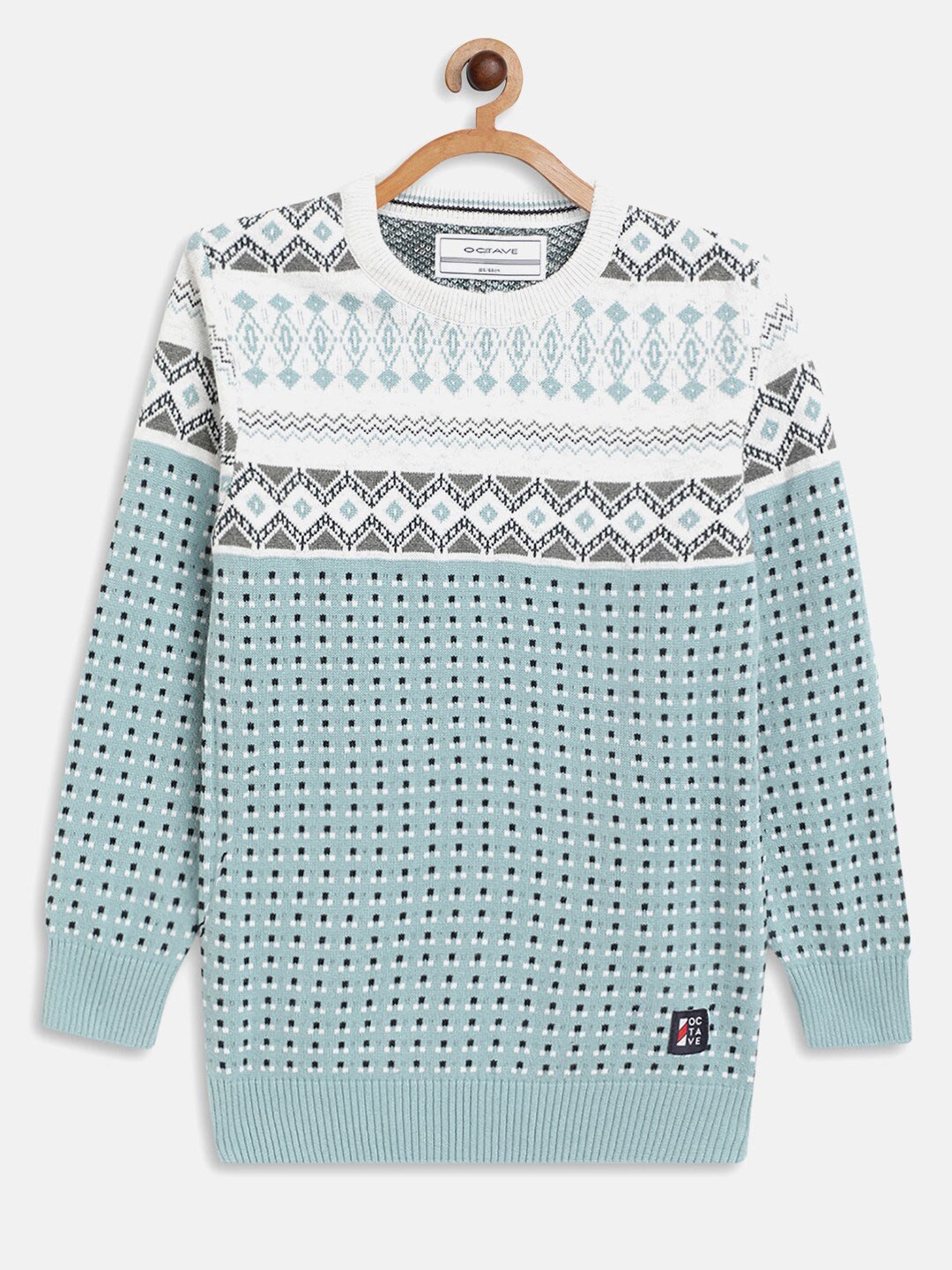 

Octave Boys Blue & White Printed Pullover