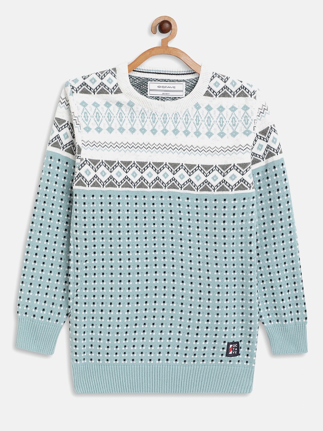 

Octave Boys Blue & White Printed Pullover