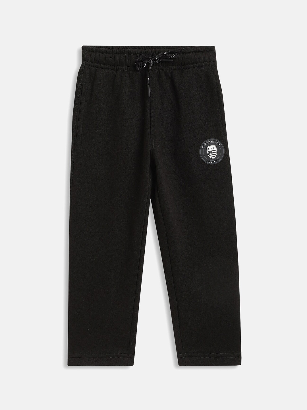 

Octave Boys Black Solid Cotton Drawstring Track Pants