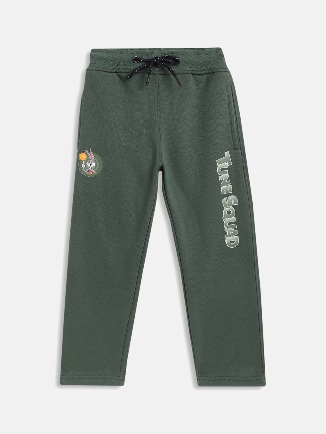 

Octave Boys Olive Green Printed Drawstring Cotton Track Pants