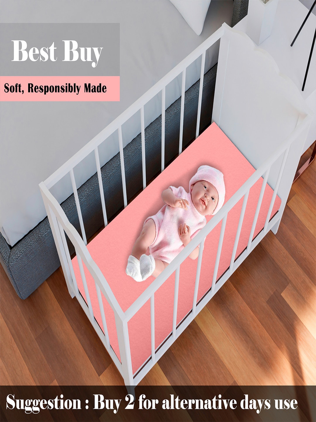 

AVI Kids Pink Cotton Reusable Mattress Protector