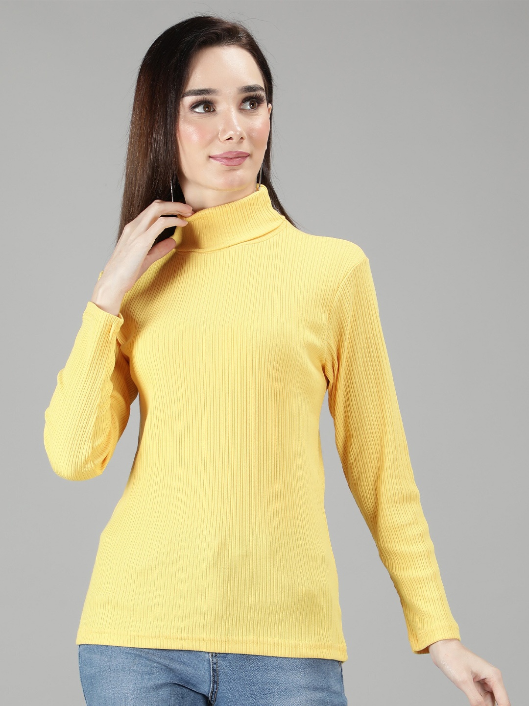 

Sonex Gold Women Yellow Striped Pure Cotton Top