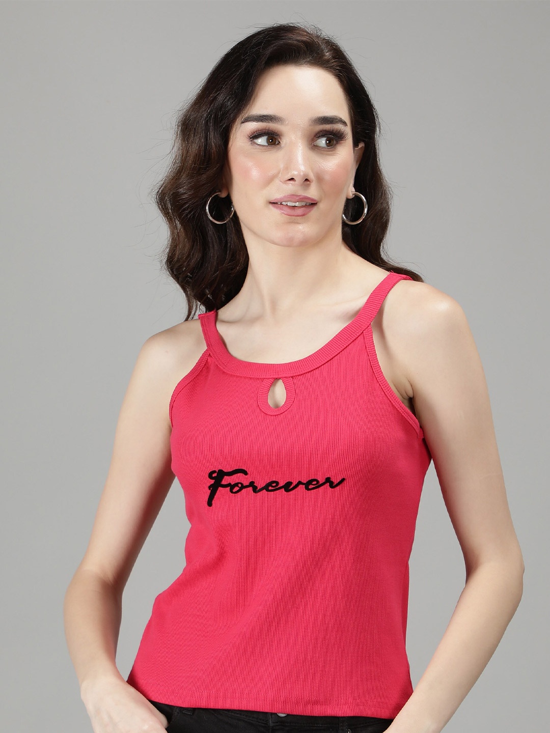 

Sonex Gold Women Pink Solid Pure Cotton Top