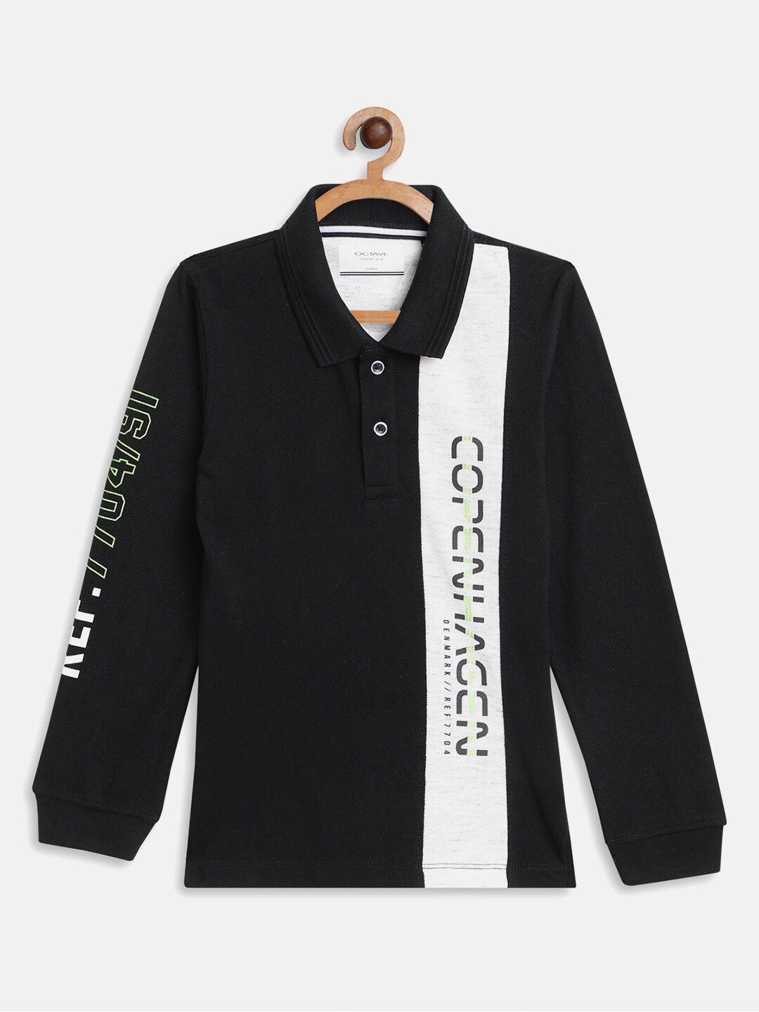 

Octave Boys Navy Blue Colourblocked Polo Collar T-shirt