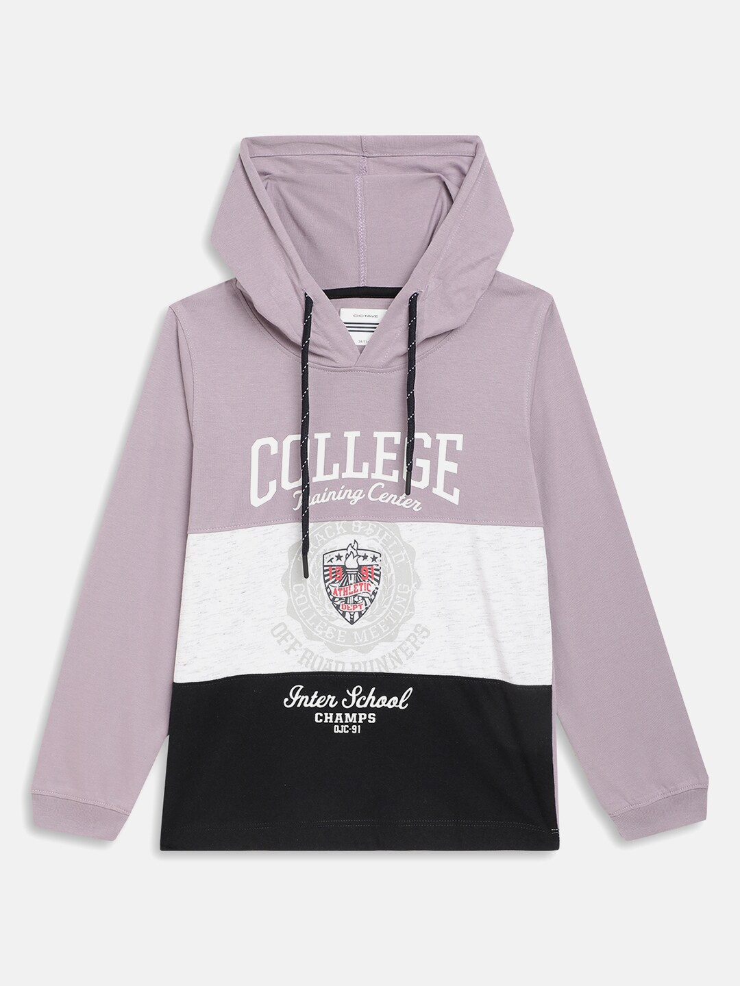 

Octave Boys Purple & White Colourblocked T-shirt