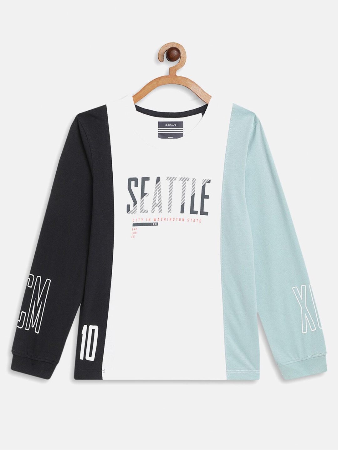 

Octave Boys Blue & Black Colourblocked T-shirt