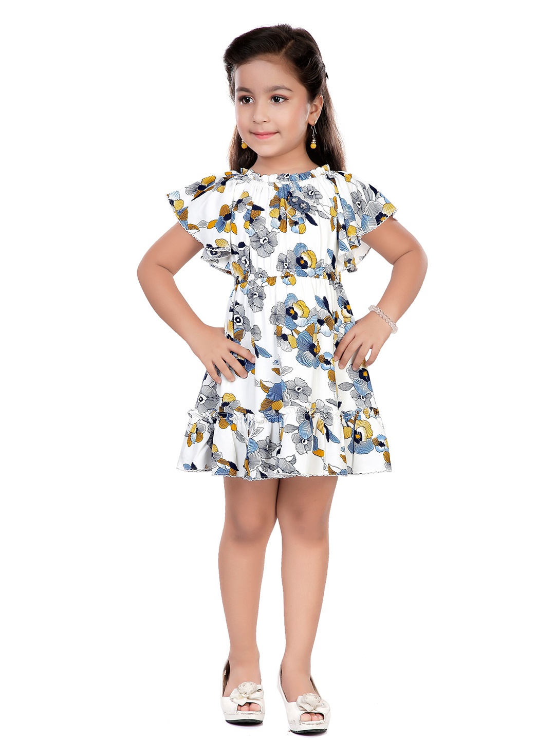 

Hunny Bunny Yellow & White Floral Printed Dress