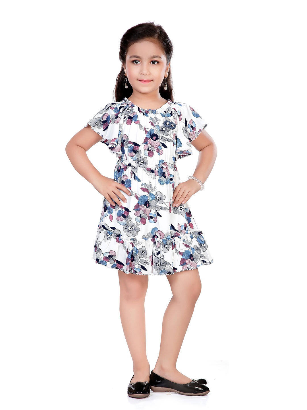 

Hunny Bunny Pink & White Floral Printed Dress