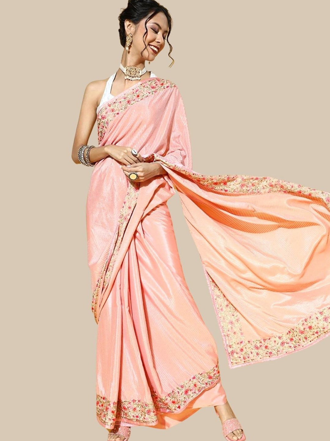 

Chhabra 555 Women Pink Sarees