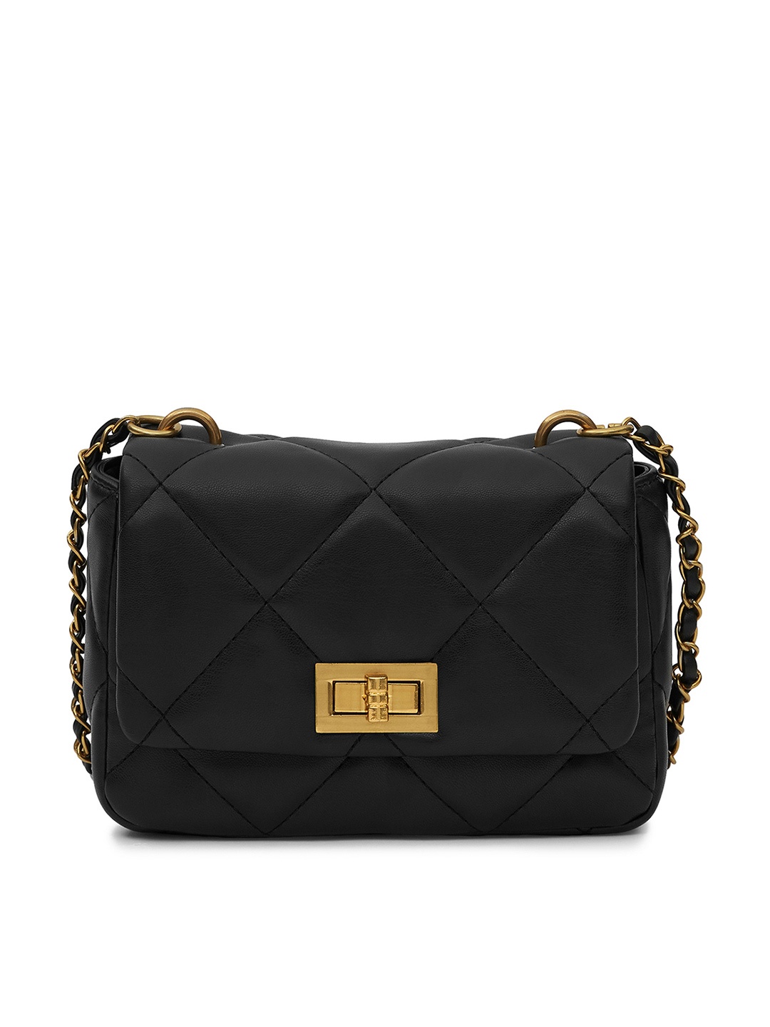

MIRAGGIO Women Black Solid Quilted Sling Bag