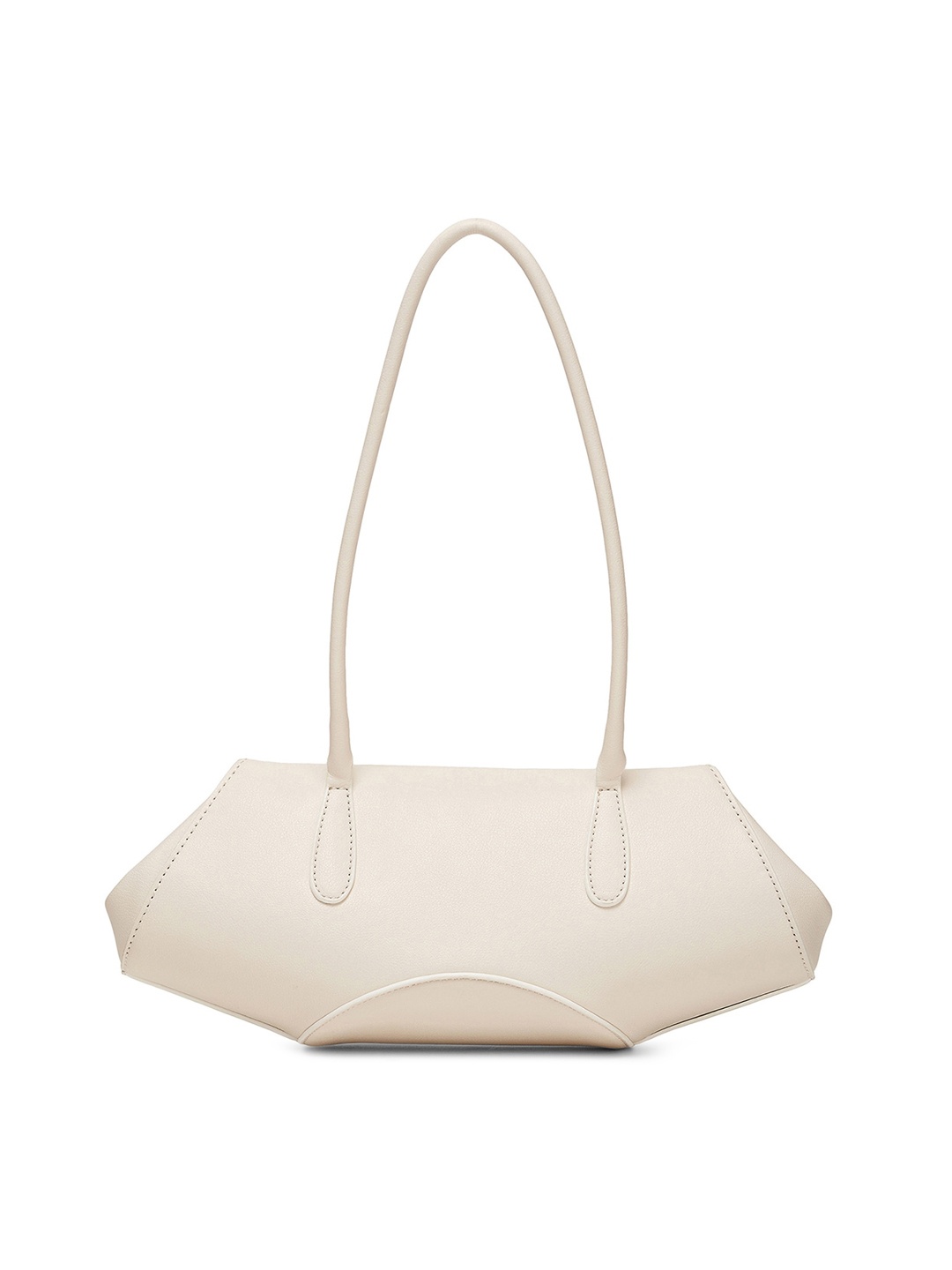 

MIRAGGIO Women White Shoulder Bag with Elongated Handles