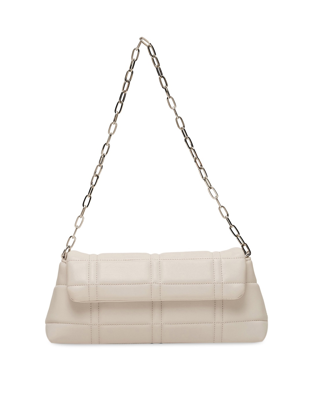 

MIRAGGIO Women White Solid Quilted Shoulder Bag