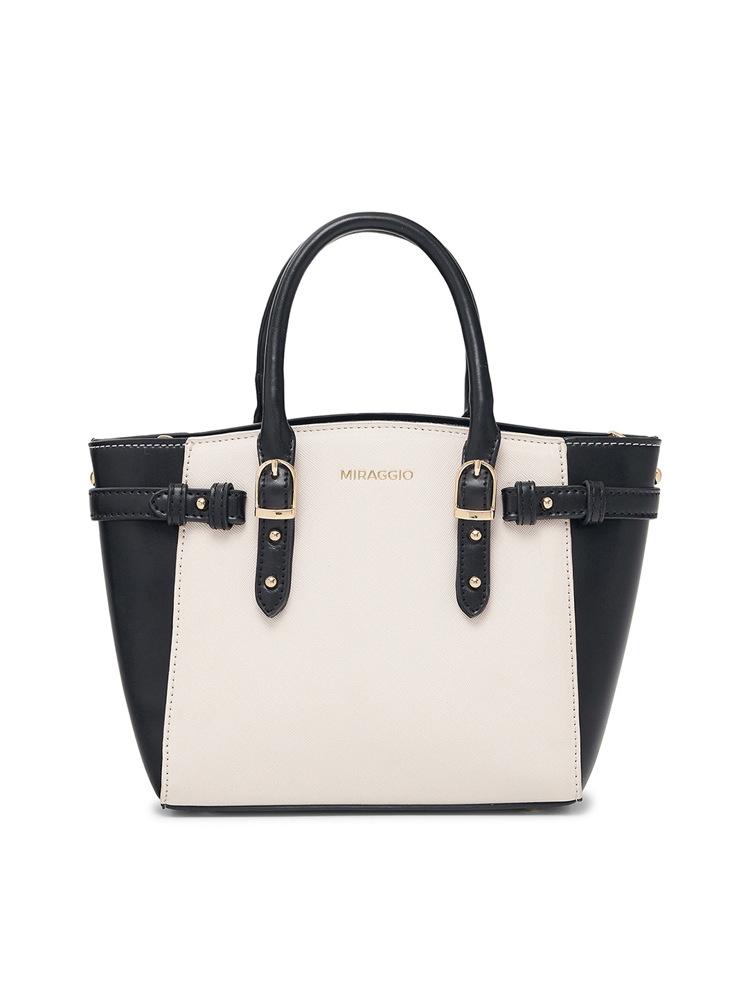 

MIRAGGIO Black & White Mini Handbag with Satchel Strap