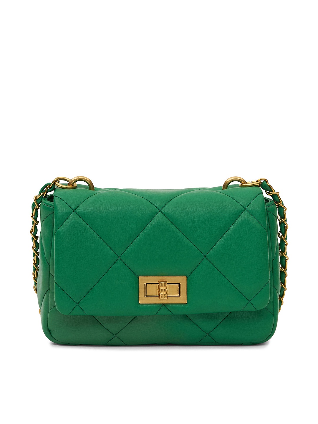 

MIRAGGIO Women Green Quilted Sling Bag