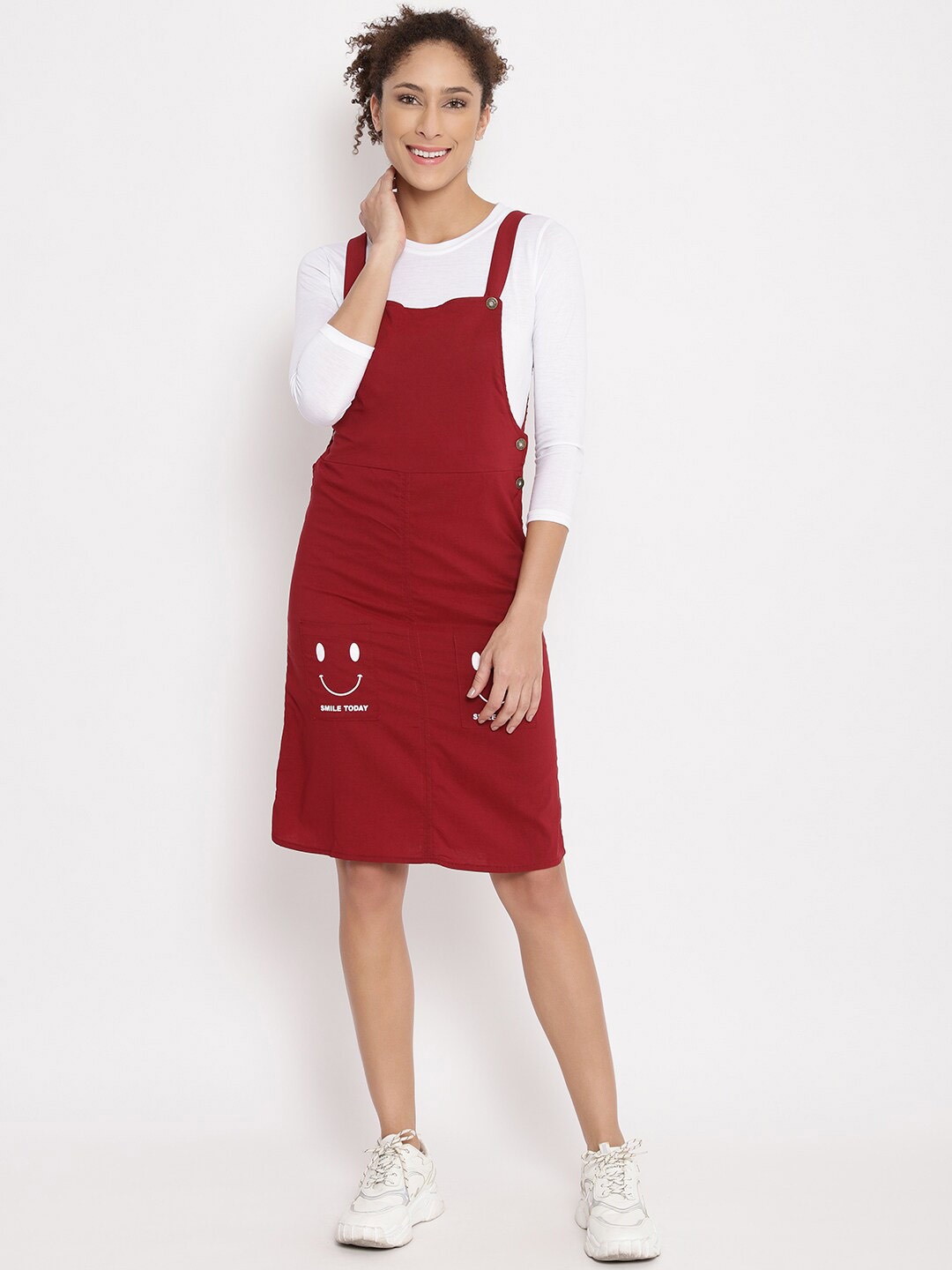 

Anaghakart Women Maroon Pinafore Dress