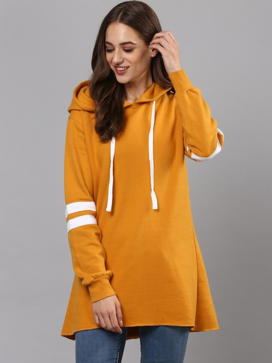 

Campus Sutra Women Mustard Yellow T-shirt Dress