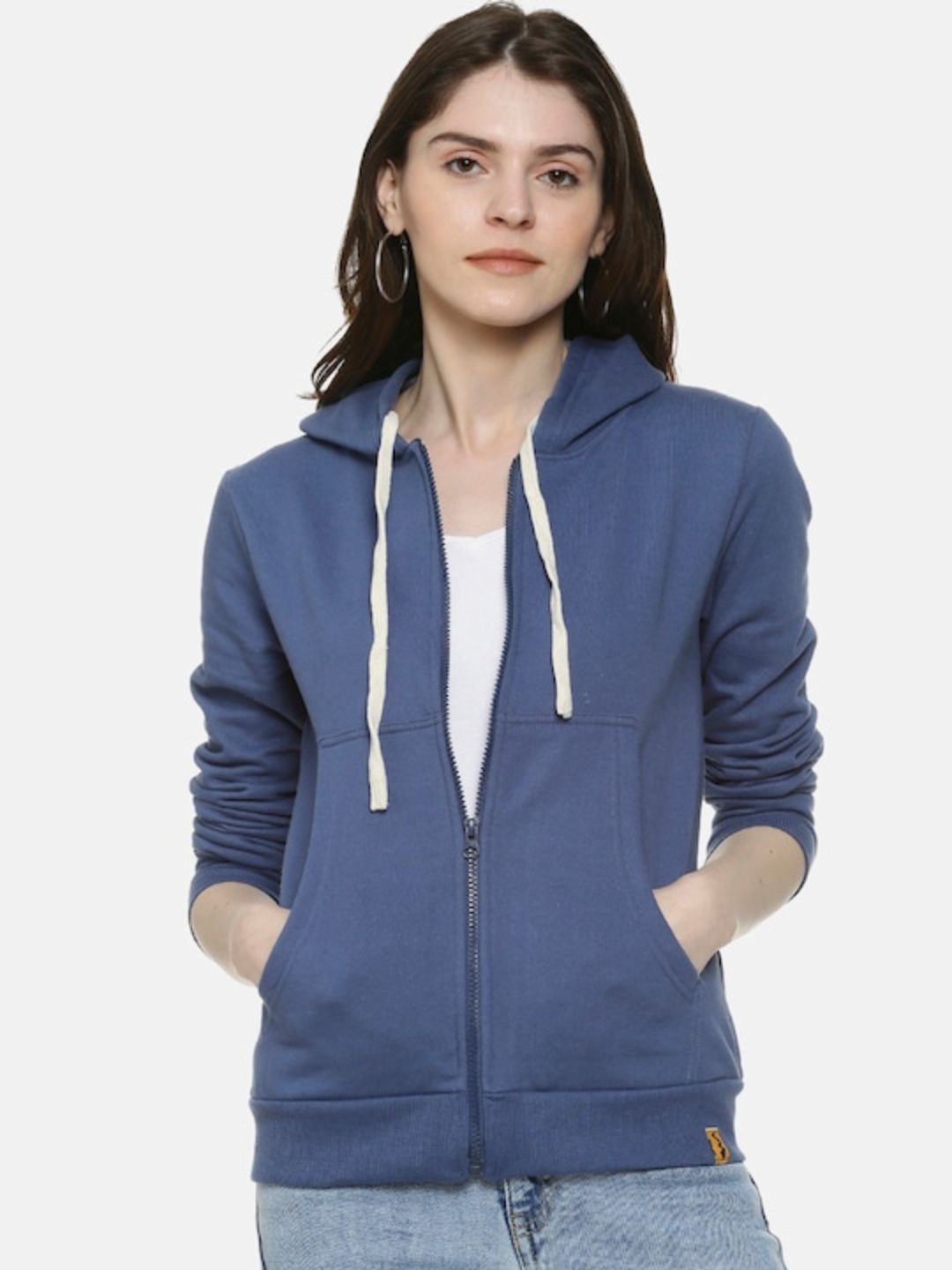 

Campus Sutra Women Blue Hooded Sweatshirt