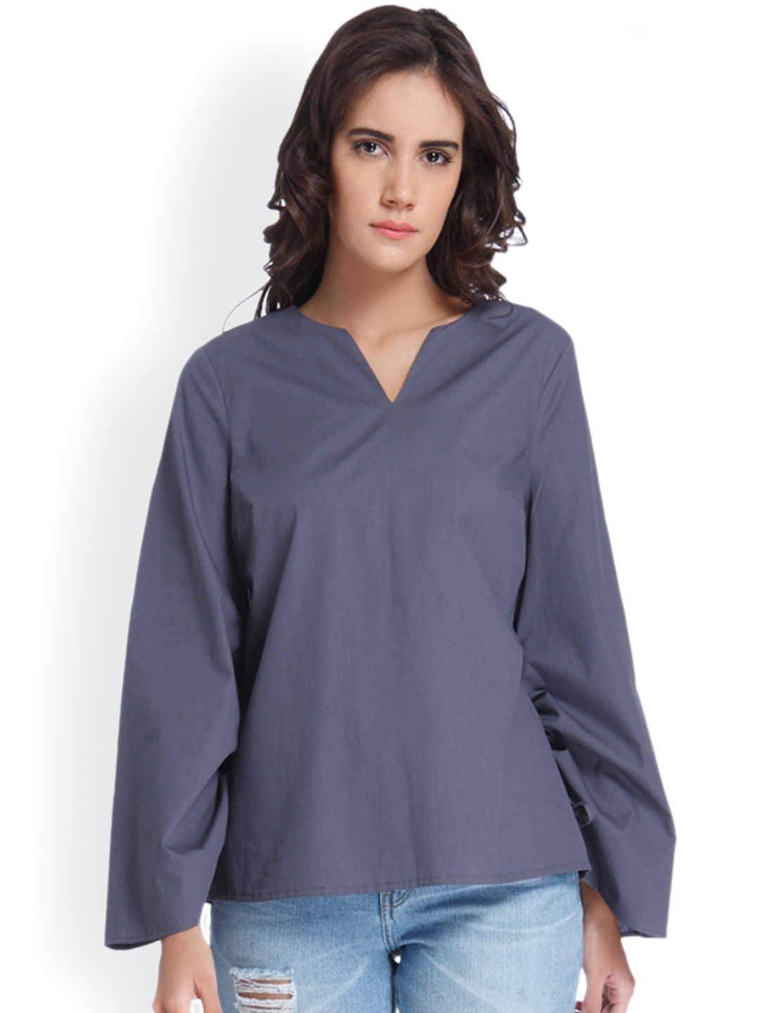 

Vero Moda Women Grey Solid Top