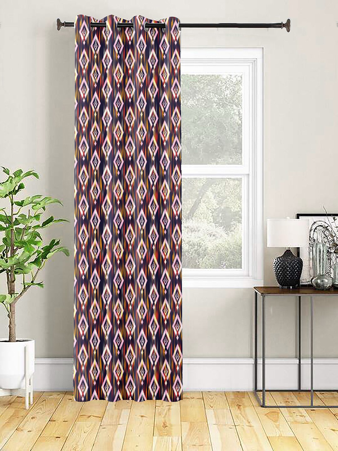 

AEROHAVEN Brown Geometric Digital Printed Room Darkening Door Curtain