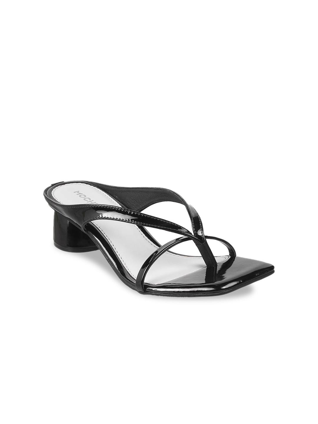 

Mochi Black Embellished Block Sandals