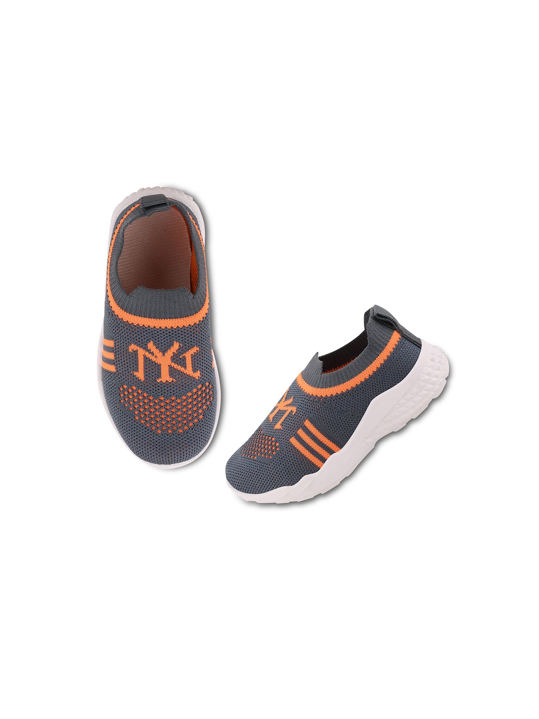 

Smartots Unisex Kids Orange Woven Design Slip-On Sneakers