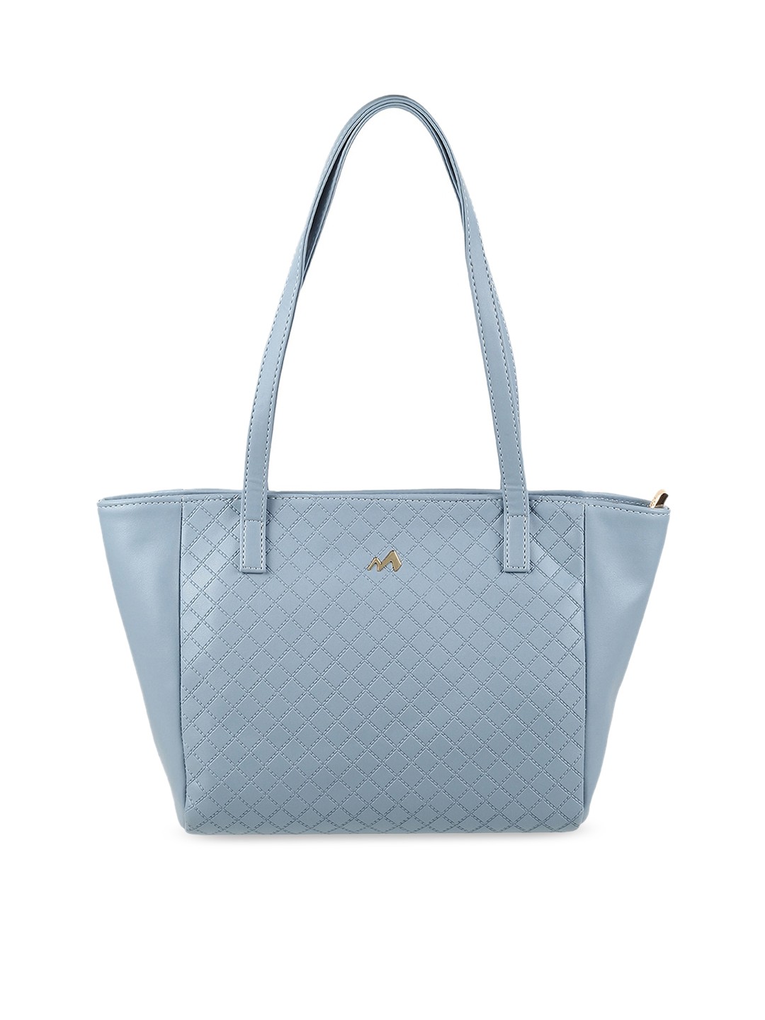 

Metro Geometric Textured Oversized Structured Shoulder Bag with Quilted, Blue