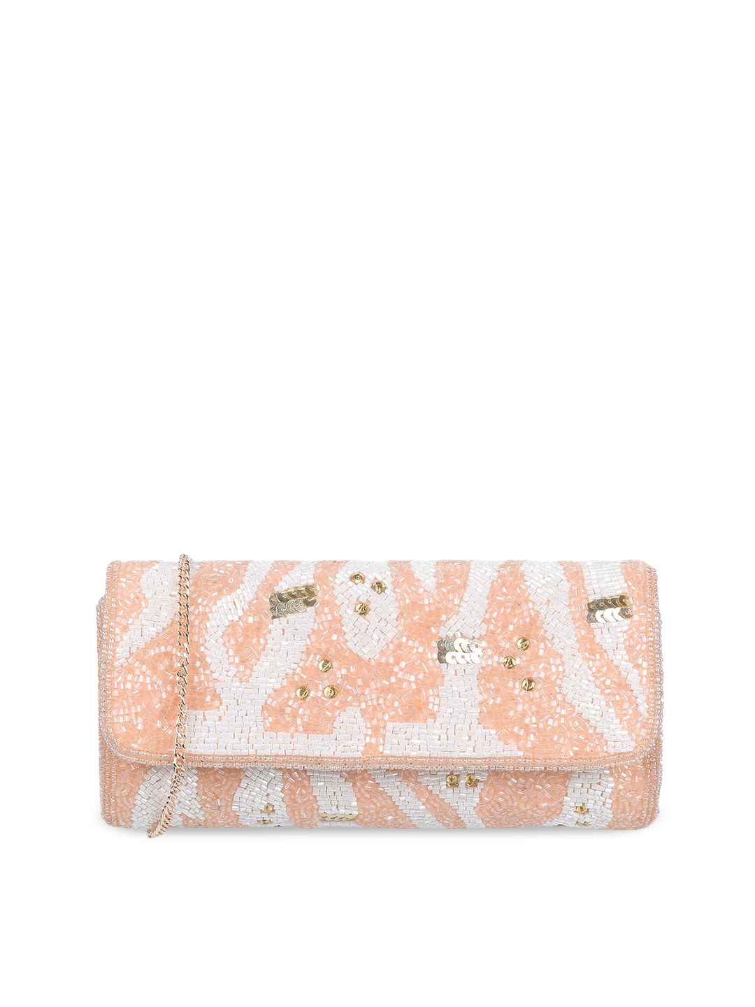 

Mochi Women Pink & White Embellished Purse Clutch