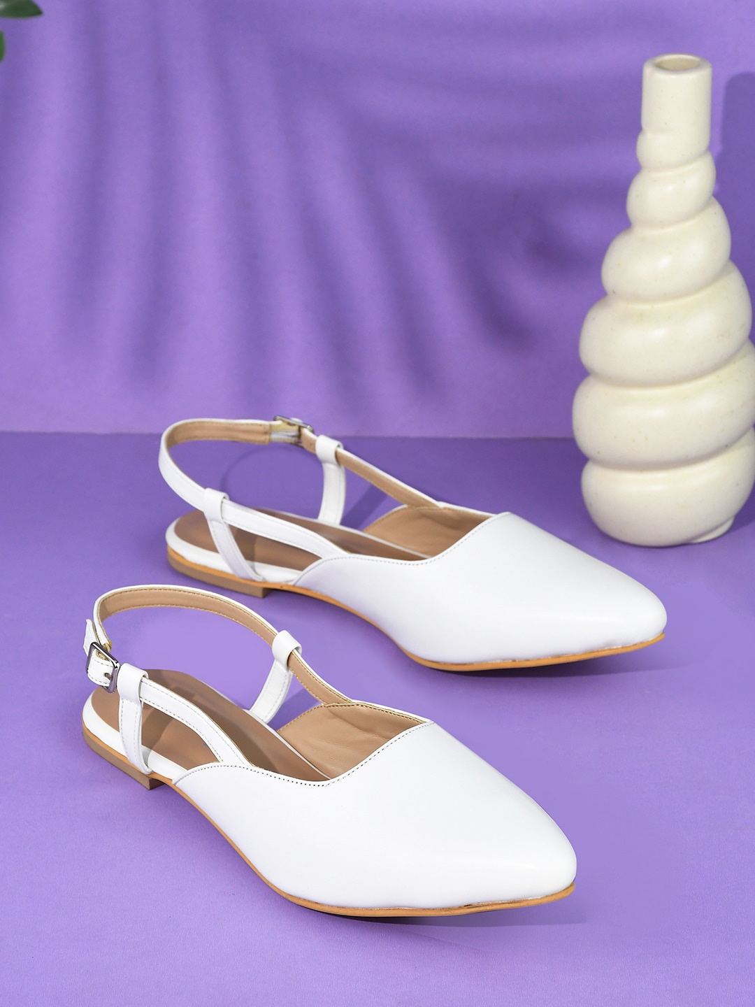 

DressBerry Women White Mules Flats