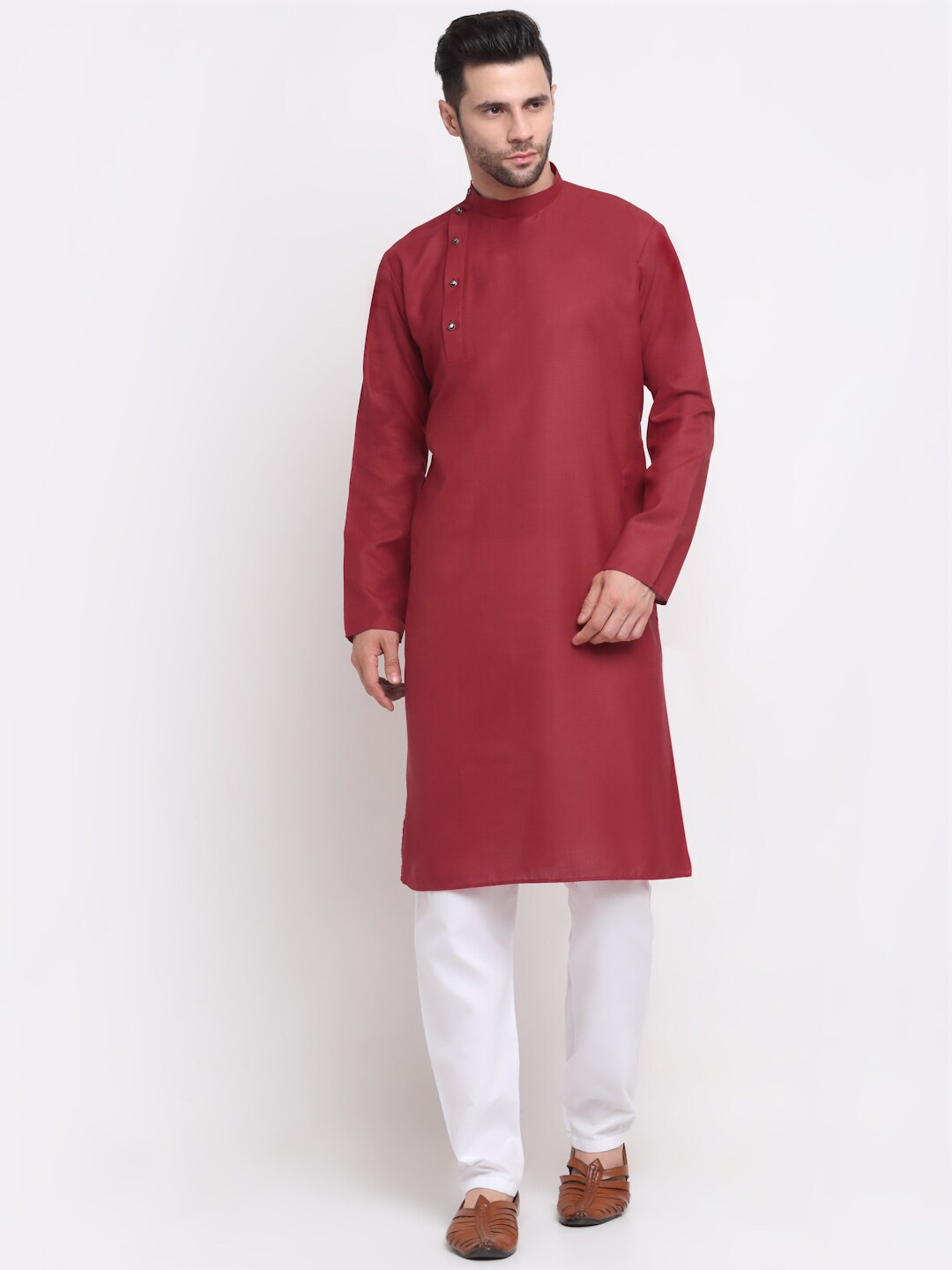 

KRAFT INDIA Men Red Solid Kurta