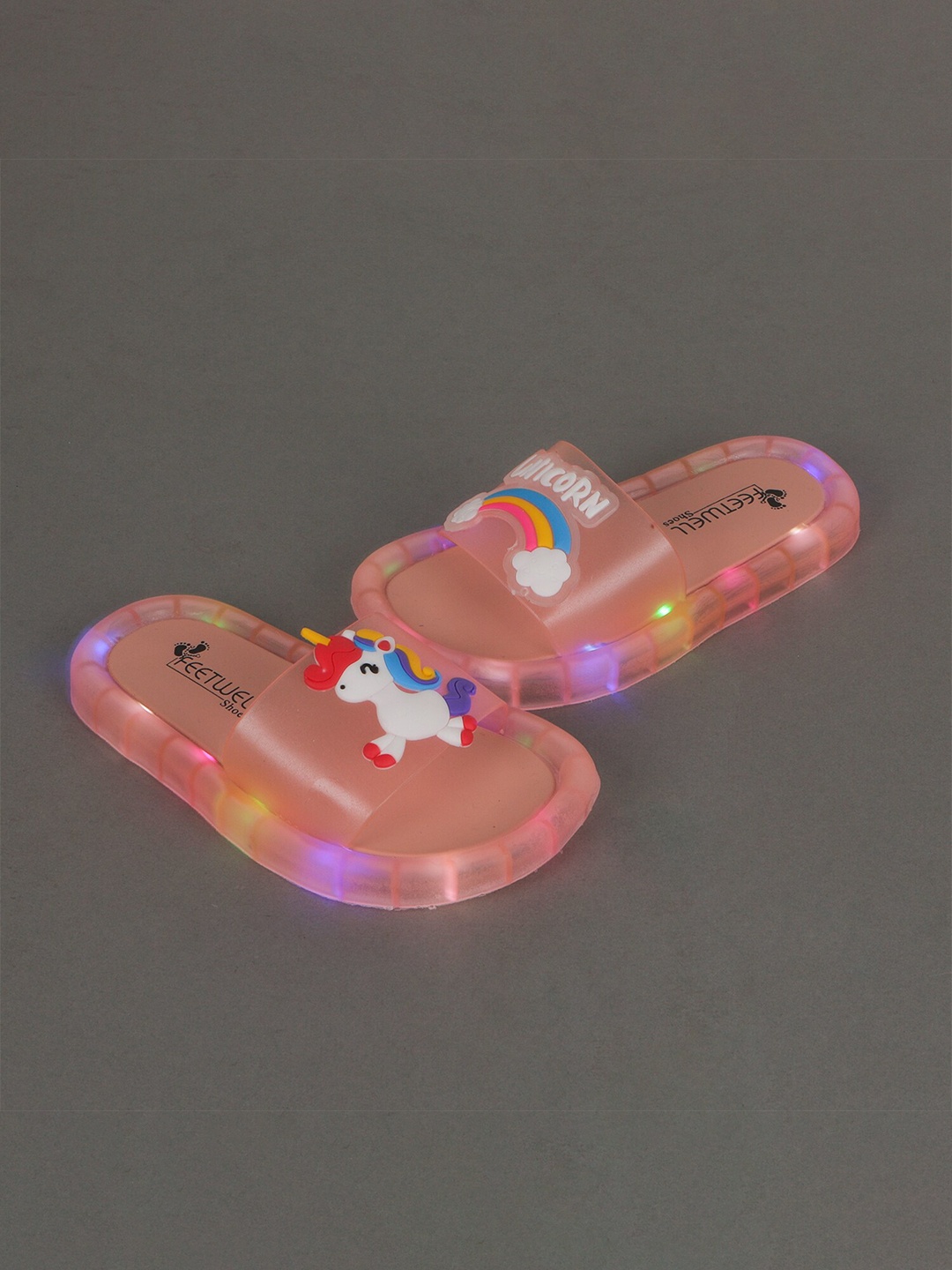 

FEETWELL SHOES Unisex Kids Rubber Sliders, Pink