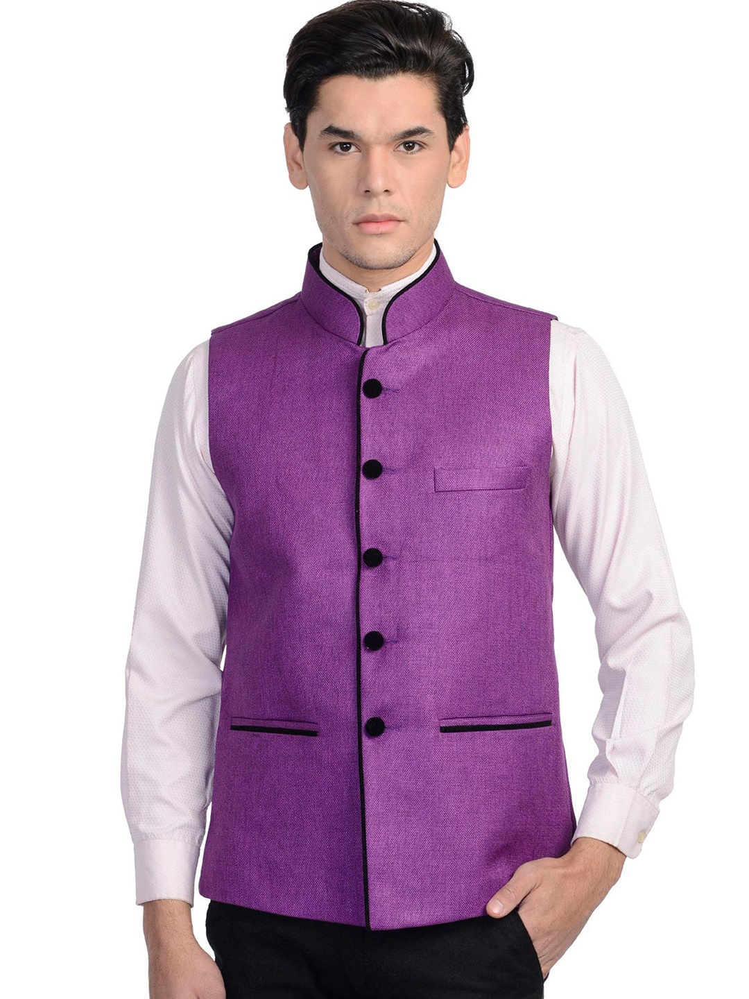 

Wintage Men Purple Nehru Jacket
