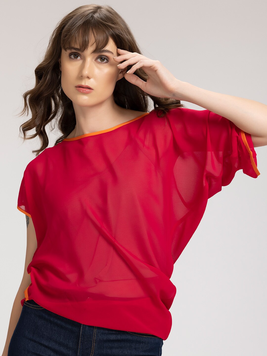 

SHAYE Women Pink Extended Sleeves Top