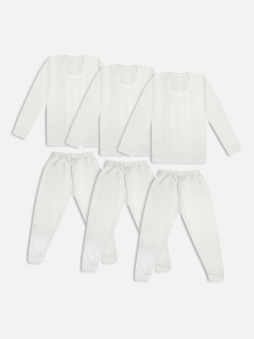 

Trampoline Kids Pack Of 3 White Striped Cotton Thermal Set