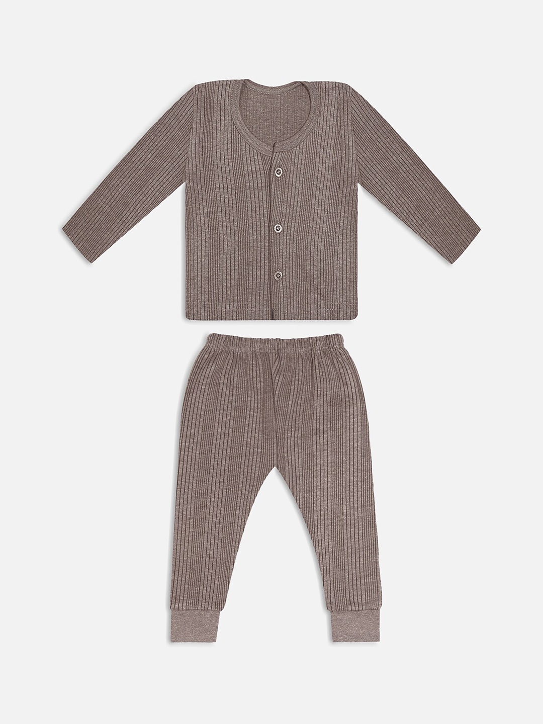 

Trampoline Infants Brown Solid Cotton Thermal Set