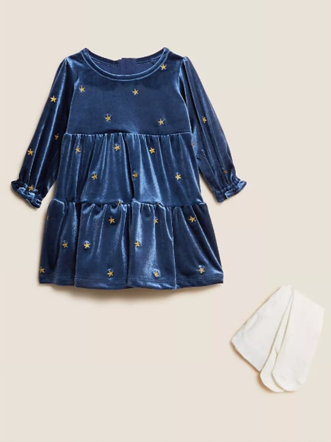 

Marks & Spencer Navy Blue Embroidered Maxi Dress